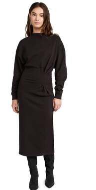Isabel Marant Etoile Meg Sweatshirt Dress US 2 FR 34 Womens Faded Black $475
